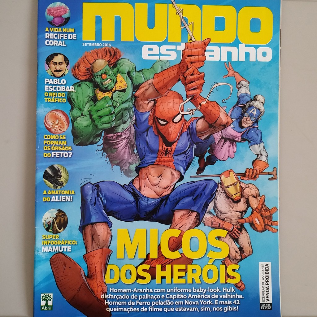 Revista Mundo Estranho ed. 185 - SET 2016 - Micos dos Heróis