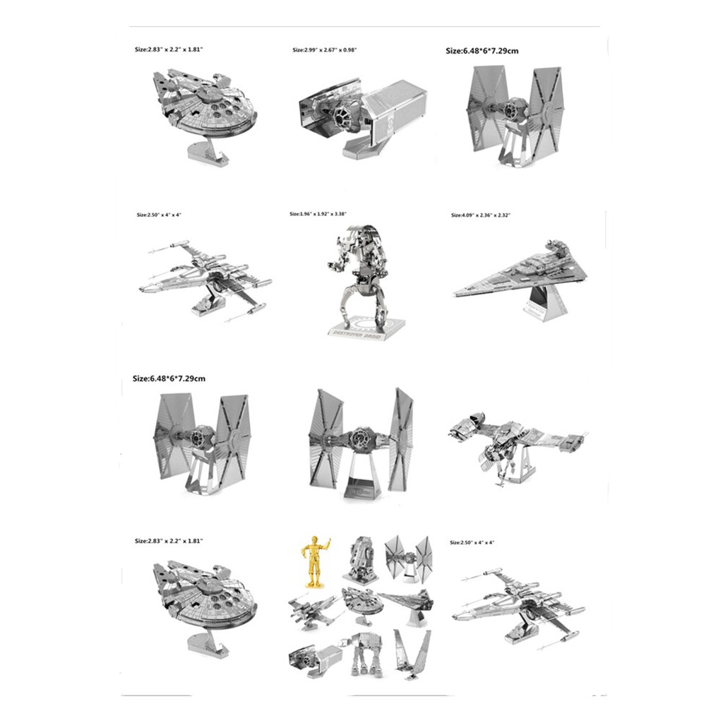 Star Wars 3D Metal Model Puzzle Coleção Educacional De Brinquedos Para