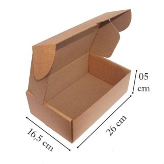 50 Caixas de papelão Auto montável C26xL16,5xA05 em Oferta na Shopee