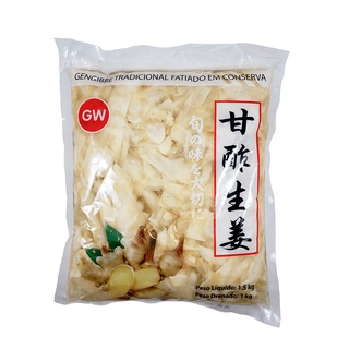 Gengibre Branco em Conserva Fatiado Gari Shoga GW 1Kg