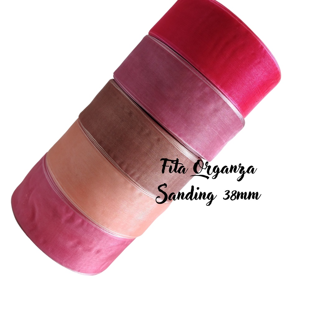Fita Organza Sanding Lisa 38mm (5 Metros) para Laços e Tiaras de Luxo
