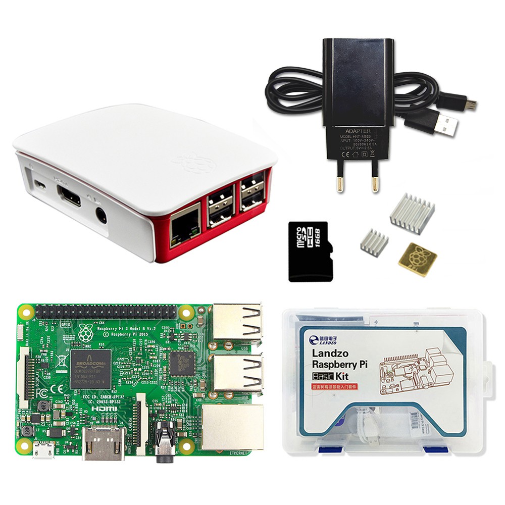 LANDZO Raspberry Pi 3 Model B Starter Kit Including Pi 3B Board / Case ...