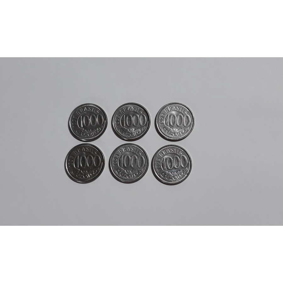 Lote 6 Moedas 1000 Cruzeiros 1993 Acará