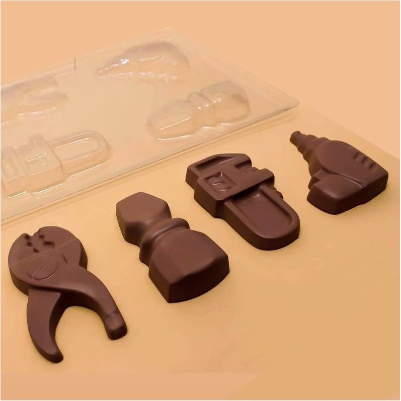 Formas De Acetato Confeitaria Ferramentas Serrote Martelo Furadeira Alicate