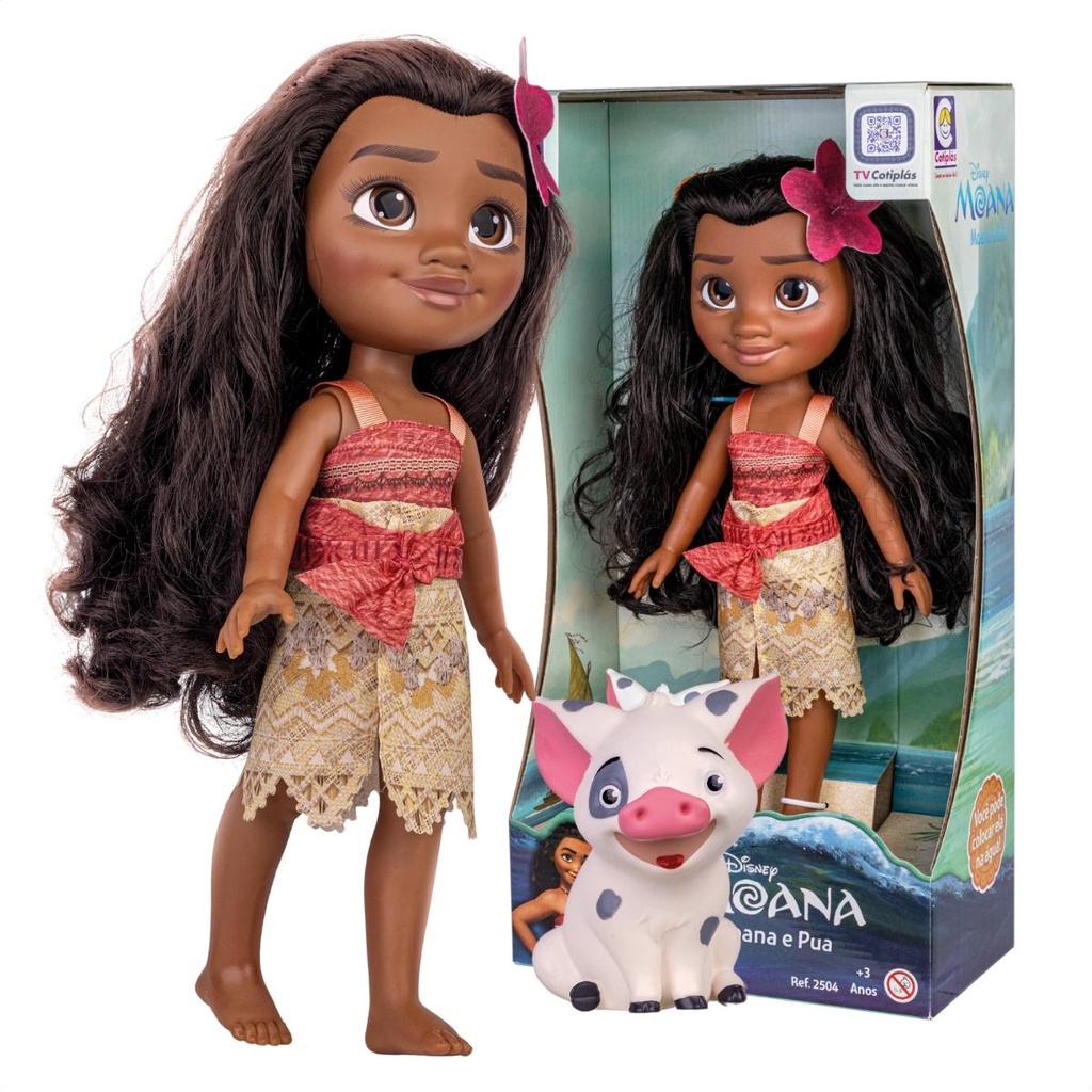 Boneca Moana e Pua Vinil Articulados com Roupinha Cotiplas. - Mom & Baby