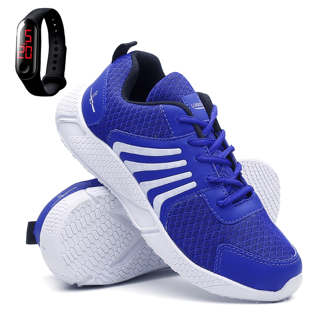 Tenis Masculino Sapatenis Na Promoção Confortavel + Relogio Esporte