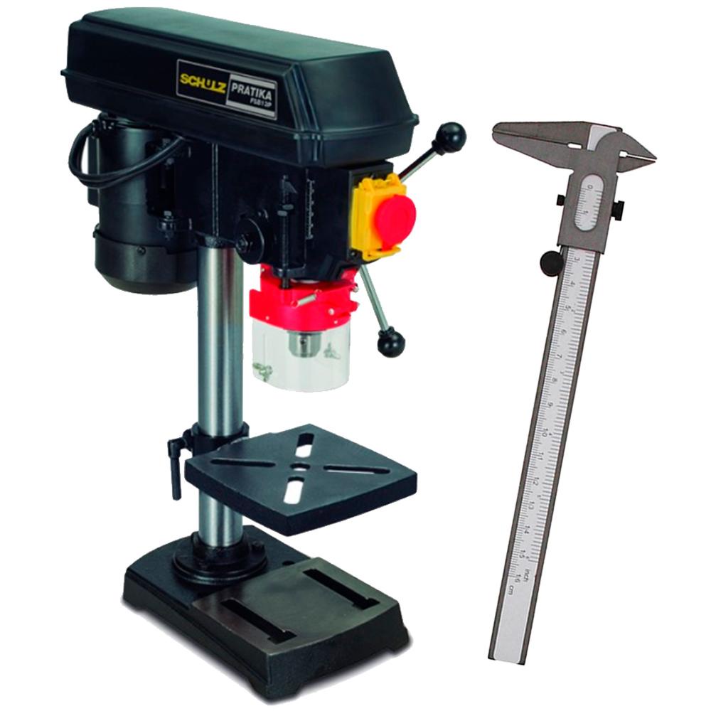 Furadeira de Bancada com Madril de 1/2" FSB13P Pratika SCHULZ + Paquímetro de Aço 6 POL WESTERN em Oferta na Shopee