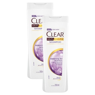Kit 2 Shampoos Anticaspa Clear Women Hidratação Intensa 200ml cada
