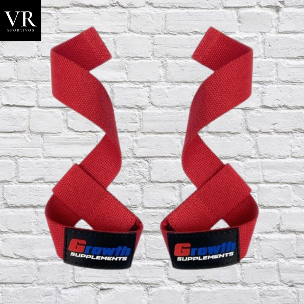 Strap Academia Par Growth Supplements Barra Vermelho Pulso Fita Faixa