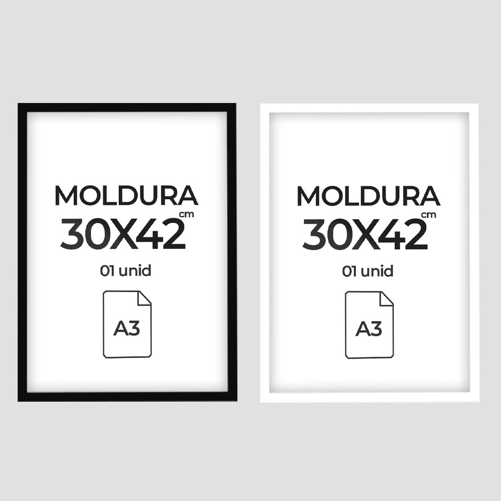 Moldura A3 30x42 cm Sem Vidro Quadro Grande Para Fotos Pôster Certificado Diploma