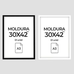 Moldura A3 30x42 cm Sem Vidro Quadro Grande Para Fotos Pôster Certificado Diploma