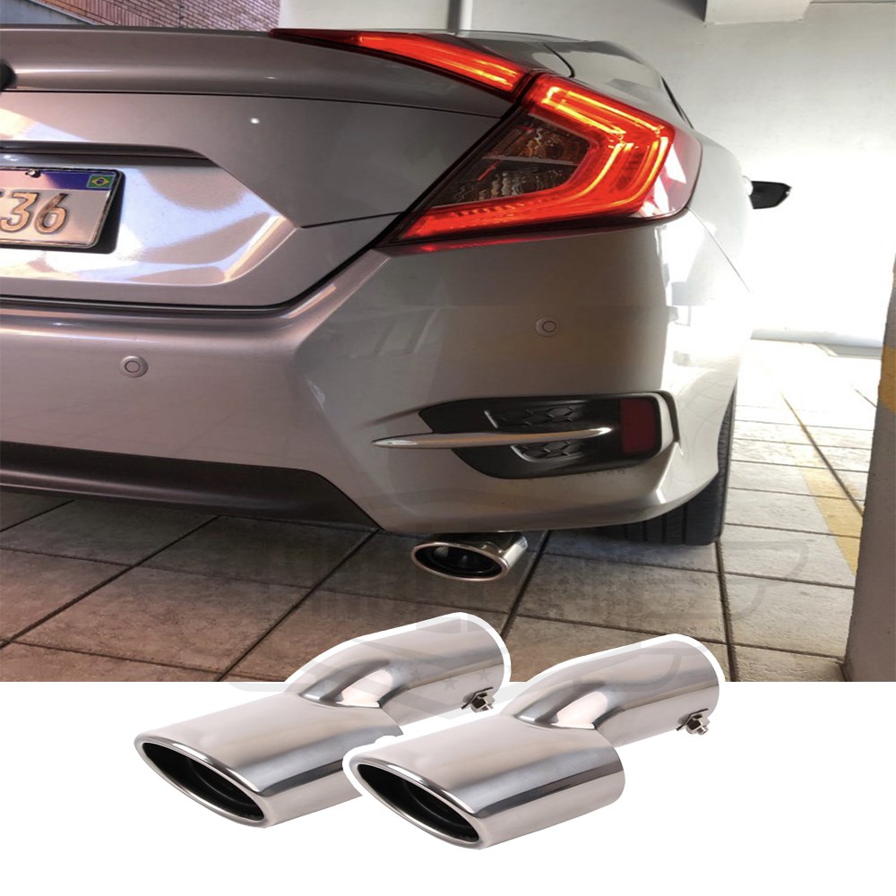 Acessorios Kit Ponteira inox Escapamento honda Civic G10 Touring  2017 2018 2019 2020 2021