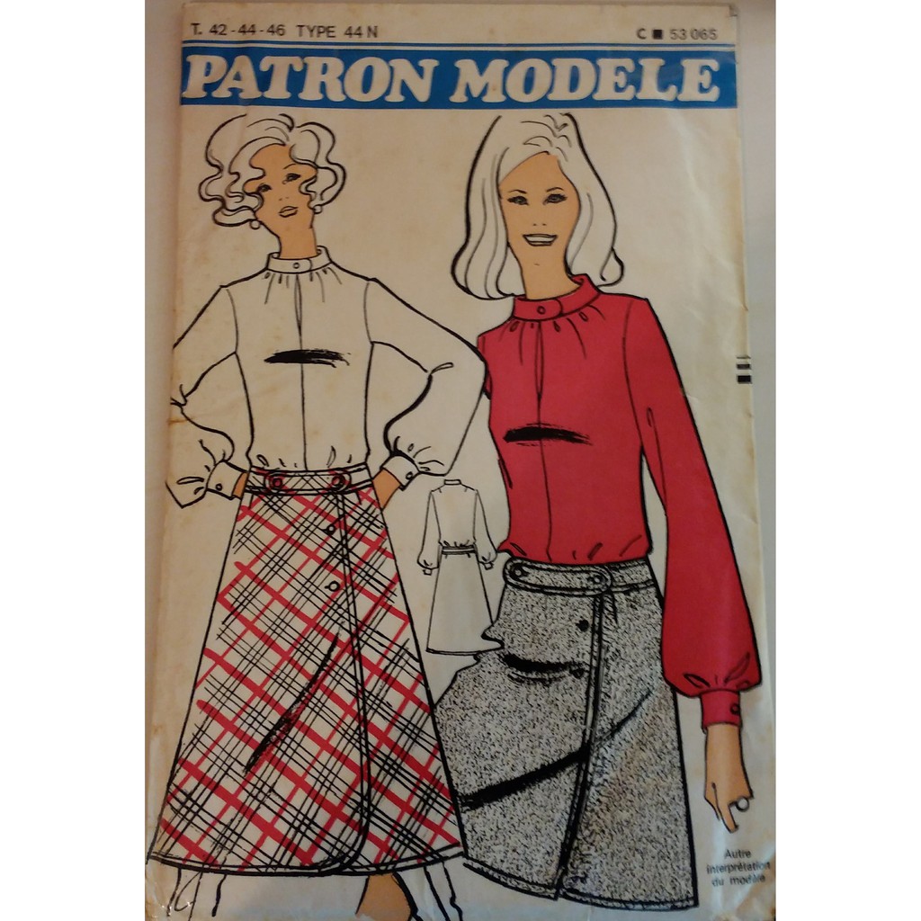 Molde Importado França Patron Modele Nº 53065 Saia e Blusa Antigo Raro Vintage