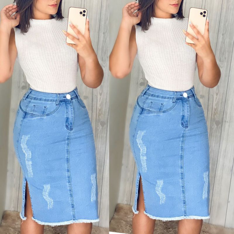 Saia Jeans | Shopee Brasil