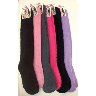 Inverno de espessura e meias de cores quentes das mulheres sólidos em Oferta na Shopee