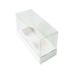 Caixa Mini Cupcake 2 Cav. - 11x9x5,5cm Branca 10un - Assk Rizzo
