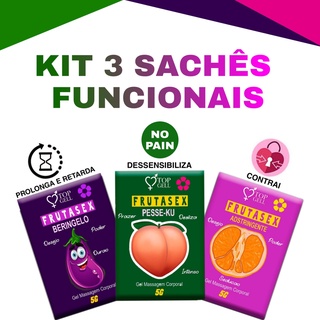 Kit Sex Shop Três Sachês sexy shop Lubrificante sexual (Funções na descrição) Top Gel Produtos eróticos intimo