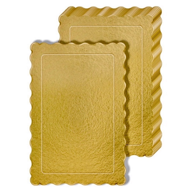 10 Cake Board 30x20cm DOURADO RETANGULAR Base Para Bolo Suplat Para Confeitaria de Alta Resistência e Impermeável