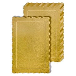 10 Cake Board 30x20cm DOURADO RETANGULAR Base Para Bolo Suplat Para Confeitaria de Alta Resistência e Impermeável(CHOCO)