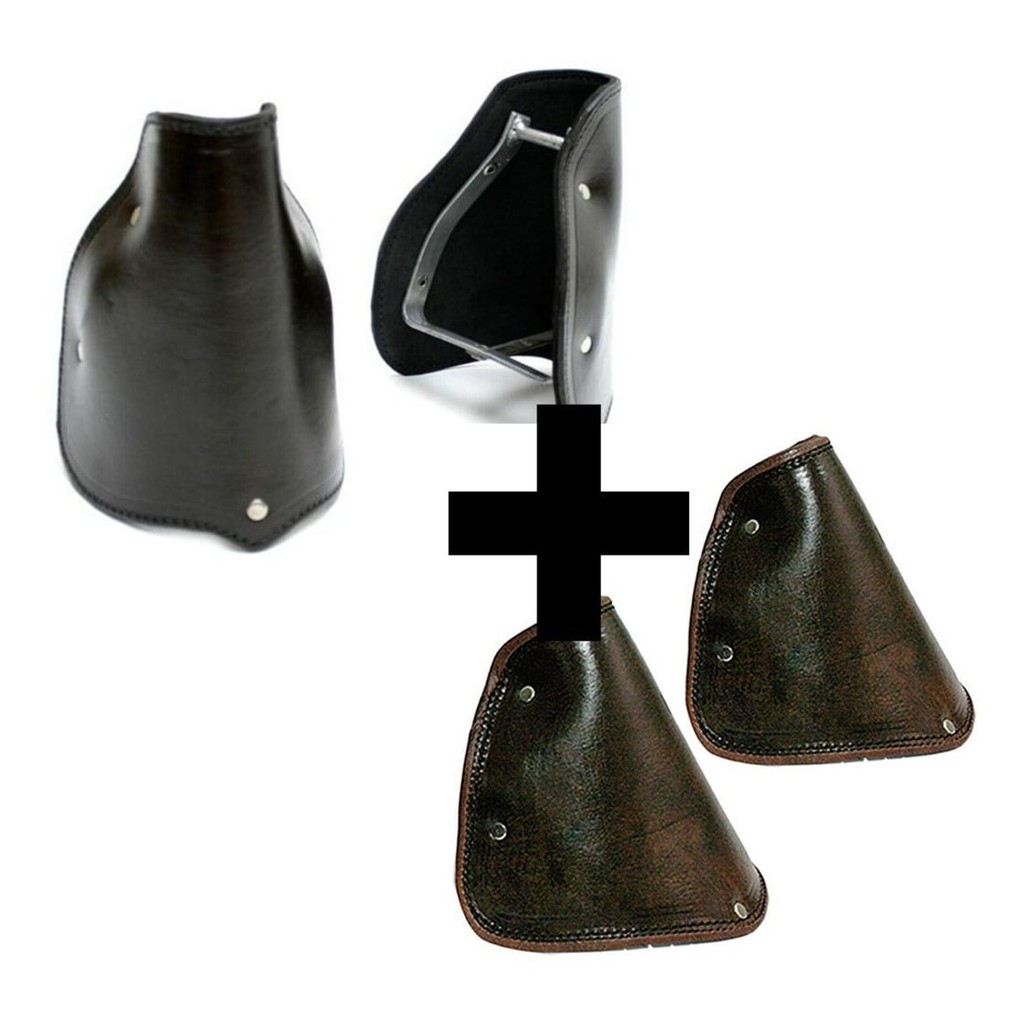 Conjunto De Estribo De Couro Com Armação De Ferro Pra Cowboy