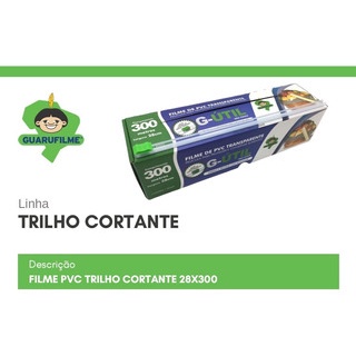 Kit 3 Filme Plástico Pvc Comercio 28x300 C/ Trilho Cortador