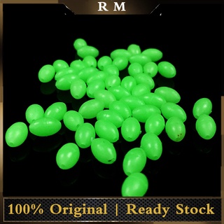 100 Pcs Oval Luminosa Brilham No Escuro Contas Rig Isca De Pesca Do Mar Flutuante Aborda