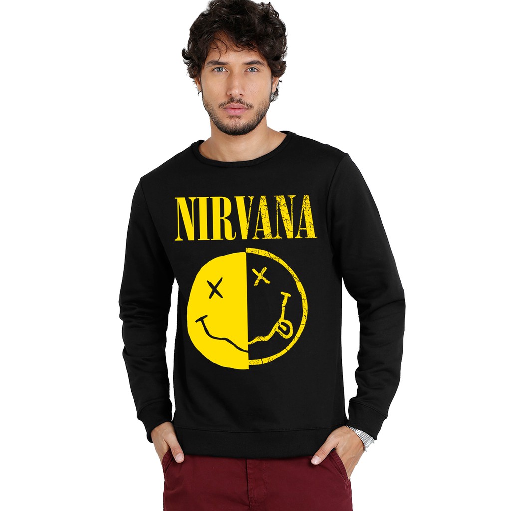 Blusa Moletom Nirvana Banda De Rock Grunge Punk Metal Kurt