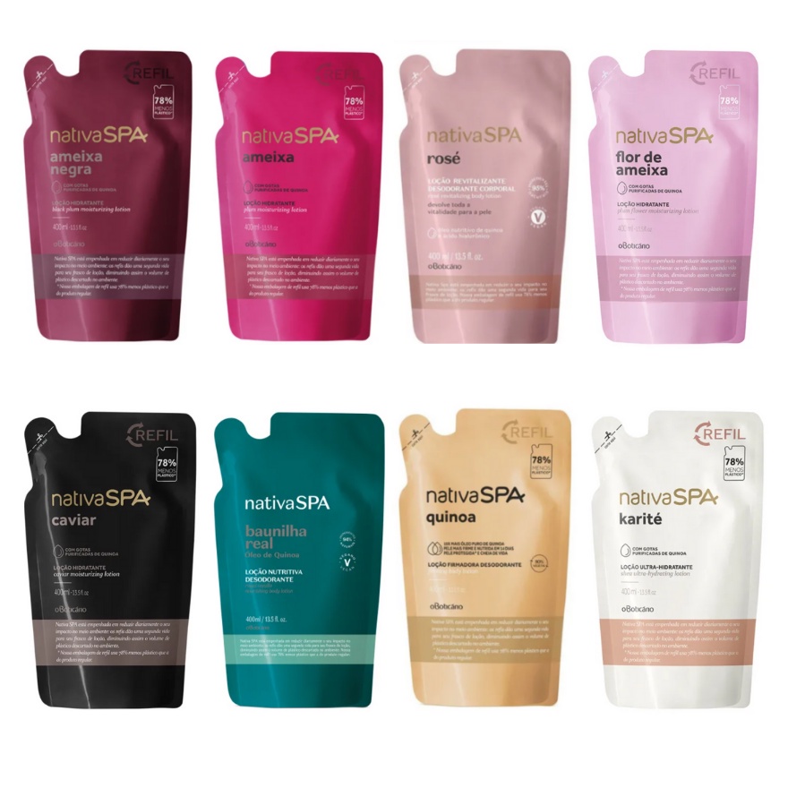Refil Nativa SPA Loção Desodorante Hidratante Corporal Ameixa, 400 ml