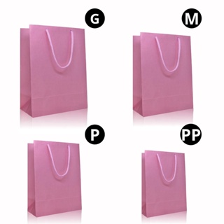 Sacola Papel Rosa Bebê ( PP/ P/ M ) - KIT 10 / 50 UN. em Oferta na Shopee