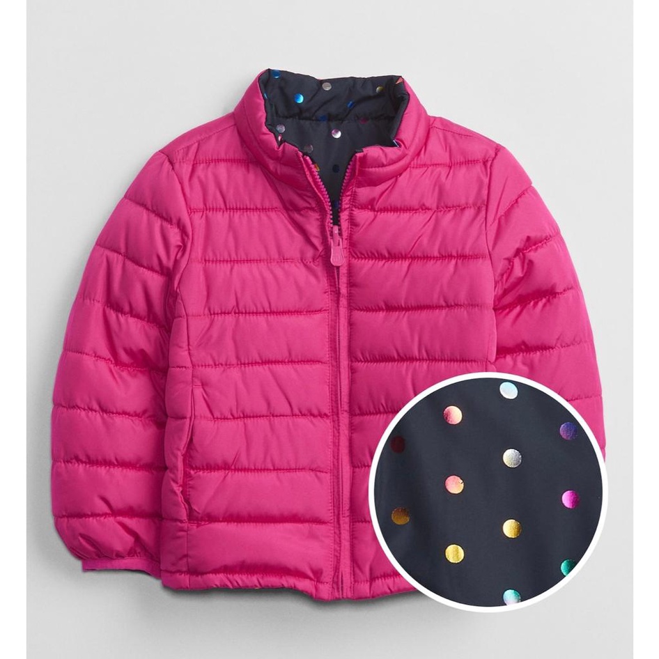 JAQUETA GAP PUFFER MENINA REVERSÍVEL ROSA - 2T
