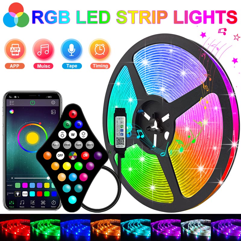 Listra De Claro Led USB RGB 2835 Fita Flexível Bluetooth Controle APP Para Sala
