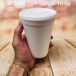 20 copos 473 ml com tampa isopor térmico darnel 16 Oz (CHOCO)