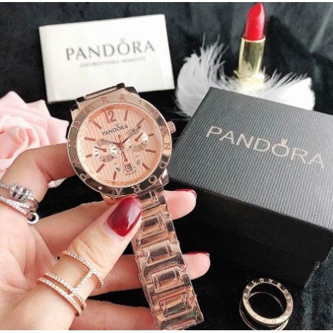 Pandora Relógio De Pulso Feminino À Prova D'água Com Pulseira/Cártamo PD 6301LY