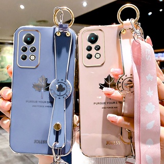 Caixa Do Telefone Infinix HOT 11 S NFC Nota 11 Pro 11 Jogar 10 10 Meninas Estilo Pop Folha De Bordo Pulseira Livre Alça De Ombro Macio Caso Câmera