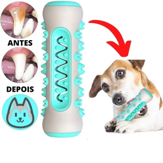 Brinquedo Pet 3x1 Mordedor Osso Massageador Gengiva Removedor Tártaros Escova de Dente Par...