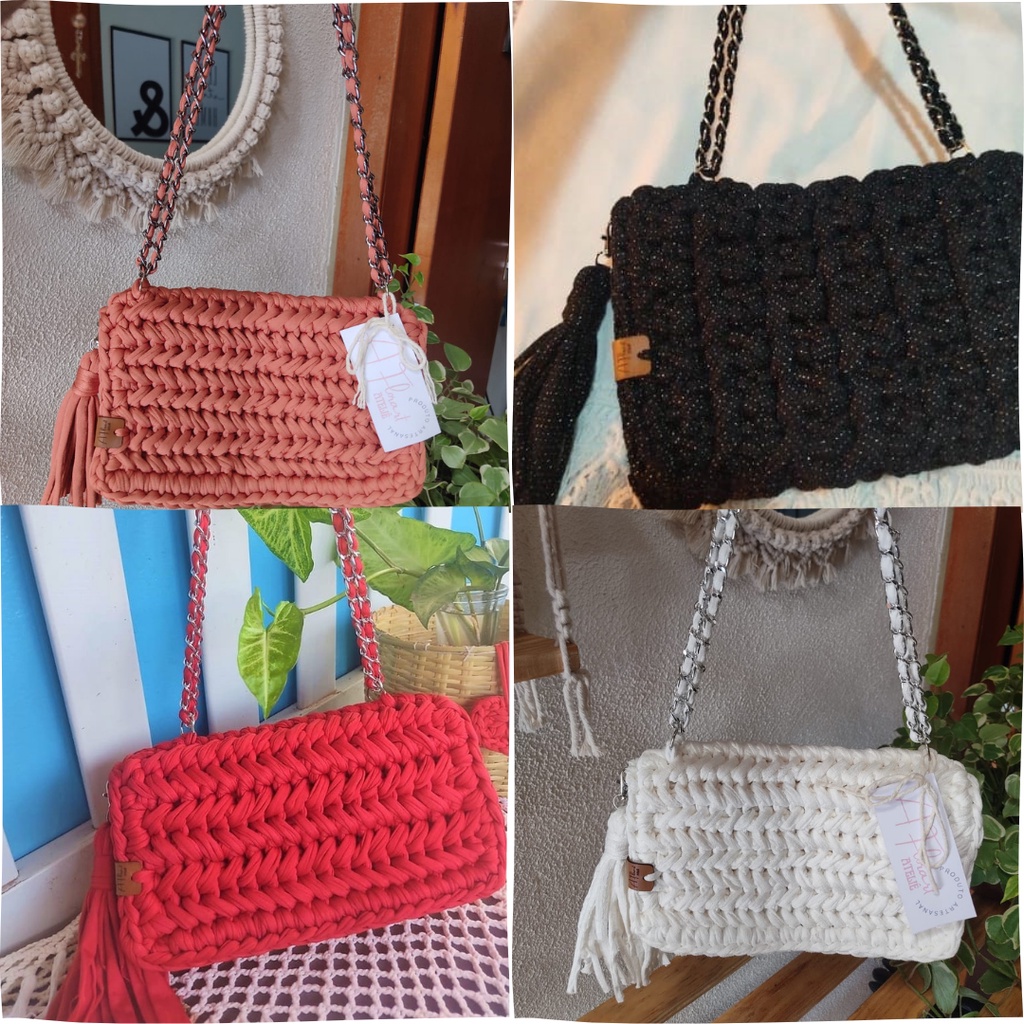 (ANÚNCIO DESTINADO A ENCOMENDAS) / Bolsa de crochê em fio de malha - Modelo Clutch Paris