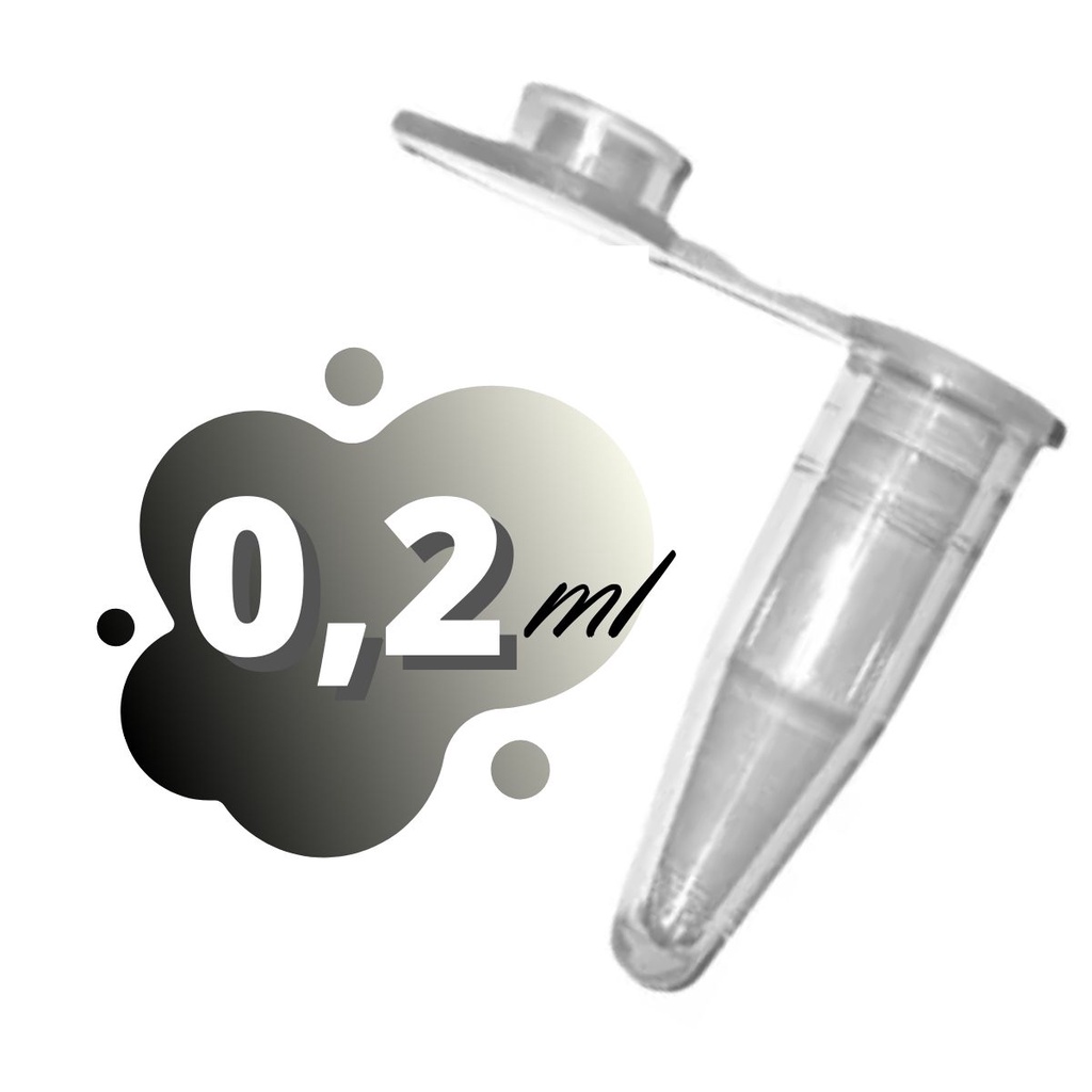 Microtubo De Centrifugação Flaconete Pino Cápsula Tipo Flaconete 0,2ml Incolor Com 1.000 Und.