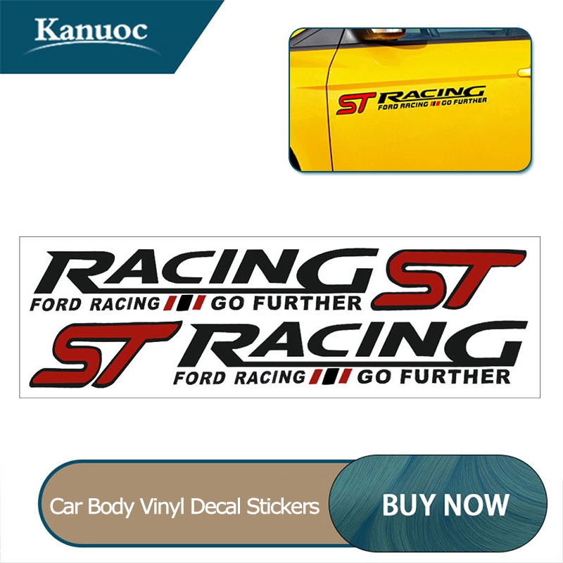 2 Pcs Ford St Racing Go Further Adesivos De Carro Tampa Do Corpo Do ...
