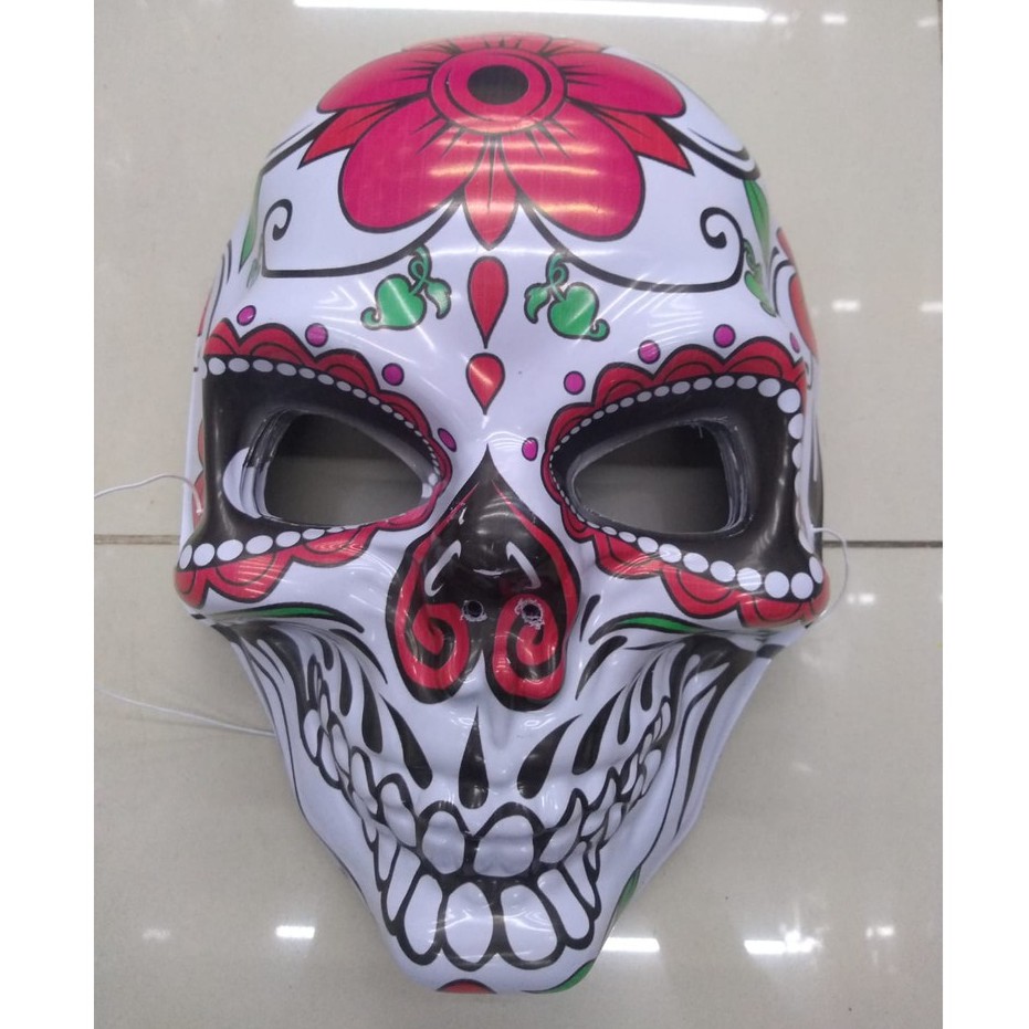 Máscara Caveira Mexicana fantasia halloween carnaval dia dos mortos caveira de açúcar