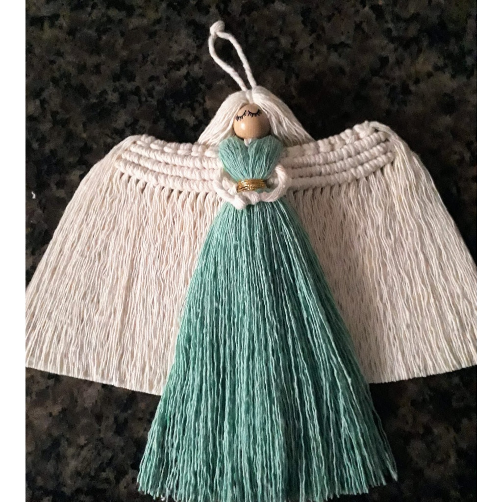 Anjos em macramê (pendente) - Enfeite de Natal | Shopee Brasil