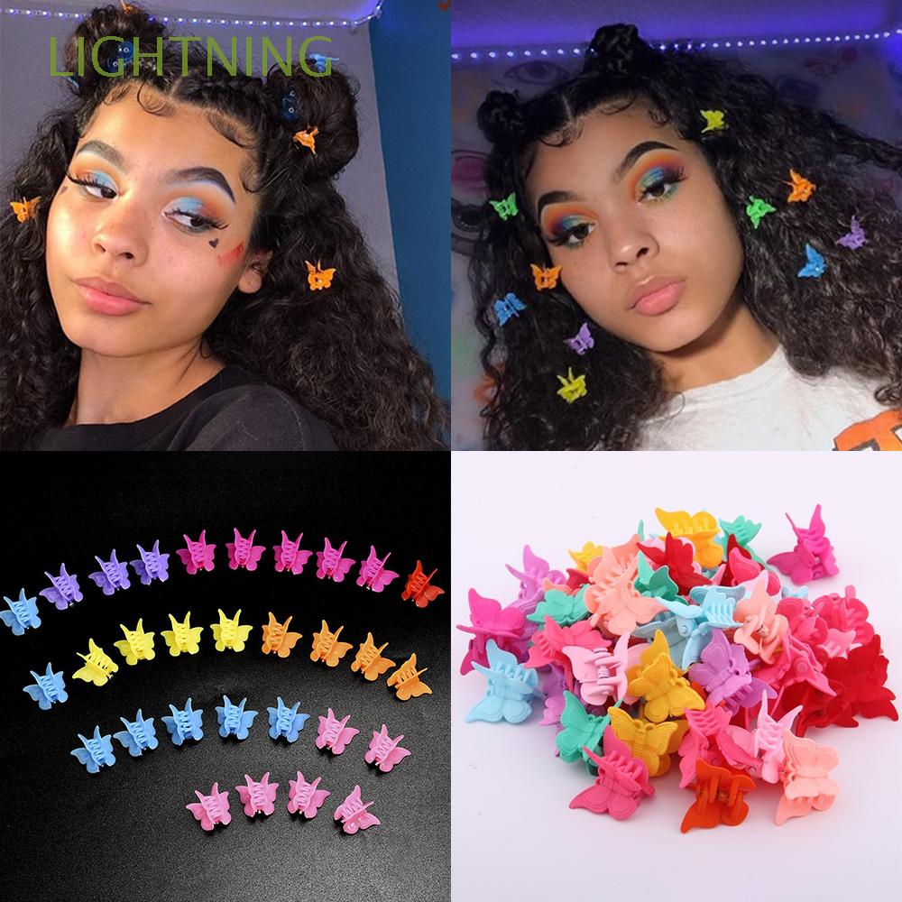 LIGHTNING 20/50/100 Pcs Cute Headdress Hair Clamps Hair Accessories Mixed  Color Butterfly Hair Clips Mini Hairpins | Shopee Brasil