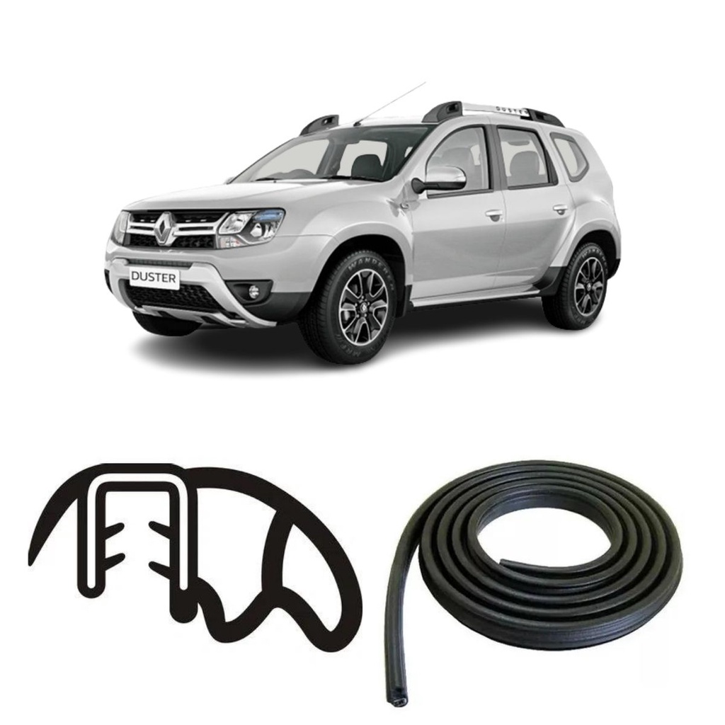 Borracha De Porta Traseira Preta Estriada Renault Duster