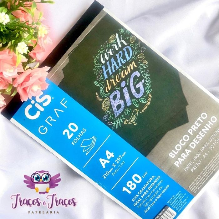 Bloco preto para Desenho A4 Gramatura 180 CIS | Shopee Brasil