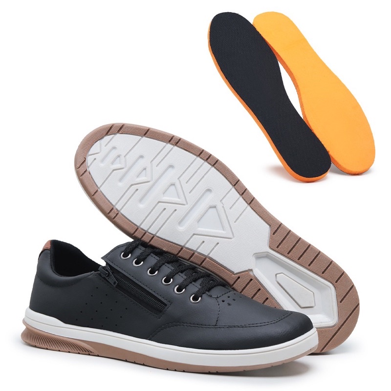 Tênis Sapatênis Masculino Casual Couro Ecológico Promoção Lançamento