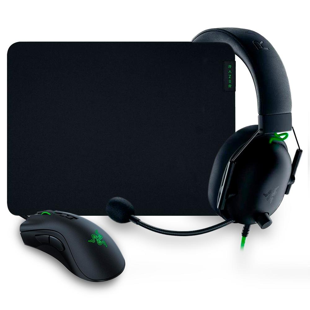 Kit Gamer Razer Battle Bundle, Mouse Gamer DeathAdder V2 + Headset Gamer BlackShark V2 X + Mousepad Gigantus V2