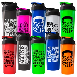 Coqueteleira Shaker Academia 600ml - Várias Estampas em Oferta na Shopee