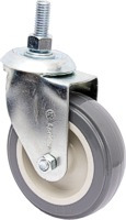 (4pçs) Rodizio Girat. Espiga Roscada 5pol. R512 Bp Pvc Anti Risco 75kg Por Roda