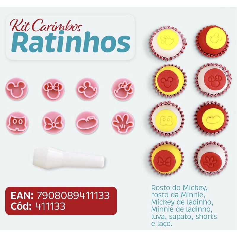 Kit Carimbo RATINHOS Para Brigadeiro Marcador Blue Star Desenho Para Docinho Massa Chocolate Doce E Confeitaria em Oferta na Shopee