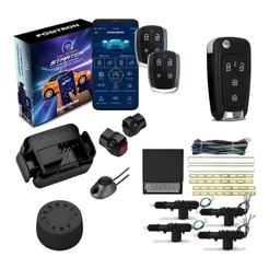 Kit Alarme Positron PX360BT Starter Universal + Trava Elétrica 4 Portas + Chave Canivete PX80