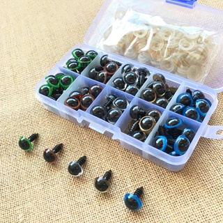 100 Pcs 8mm 10mm 12mm Cor Da Mistura De Plástico Olhos De Segurança Animal Para Brinquedos De Pelúcia Urso Bonecas Artesanato Amigurumi Acessórios Caixa em Oferta na Shopee
